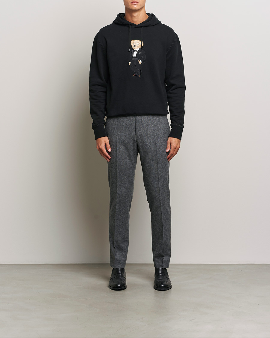 Men | Sweaters & Knitwear | Ralph Lauren Purple Label | Luxury Fleece Bear Hoodie Black