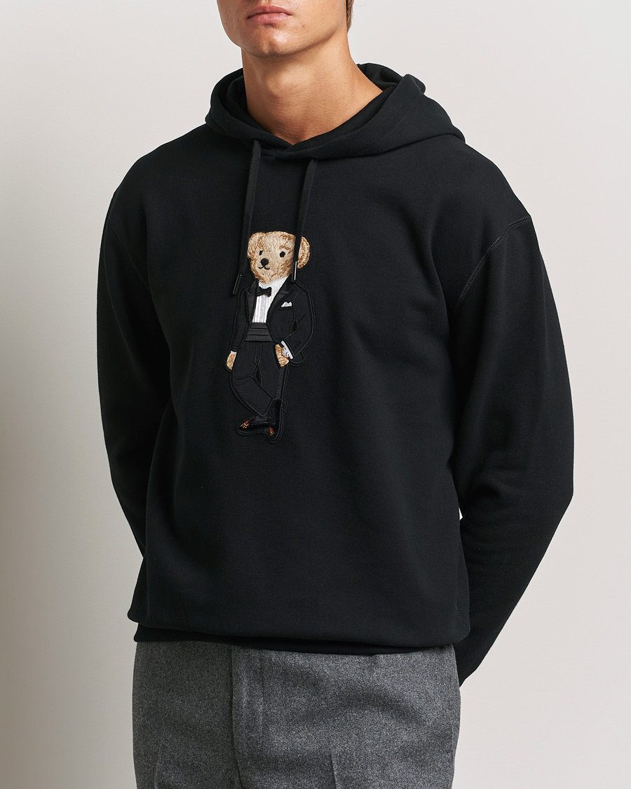 Men | Sweaters & Knitwear | Ralph Lauren Purple Label | Luxury Fleece Bear Hoodie Black
