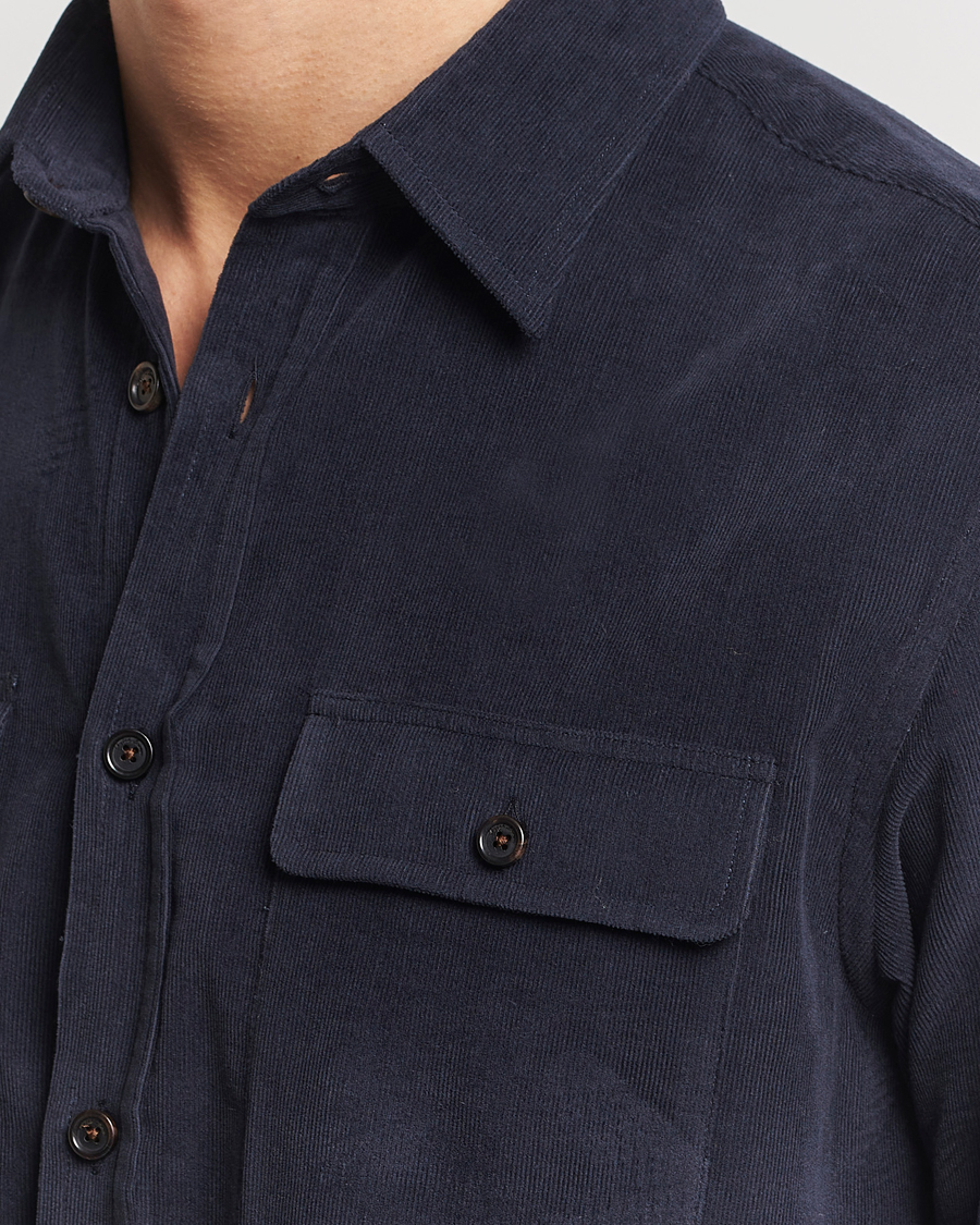 Men | Shirts | Ralph Lauren Purple Label | Cotton/Cashmere Corduroy Overshirt Navy