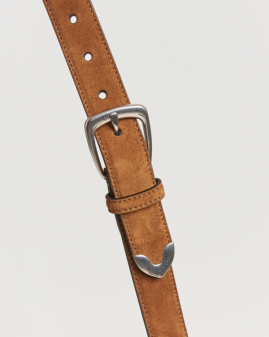 Men | Ralph Lauren Purple Label Western Belt Brown Suede | Ralph Lauren Purple Label | Western Belt Brown Suede