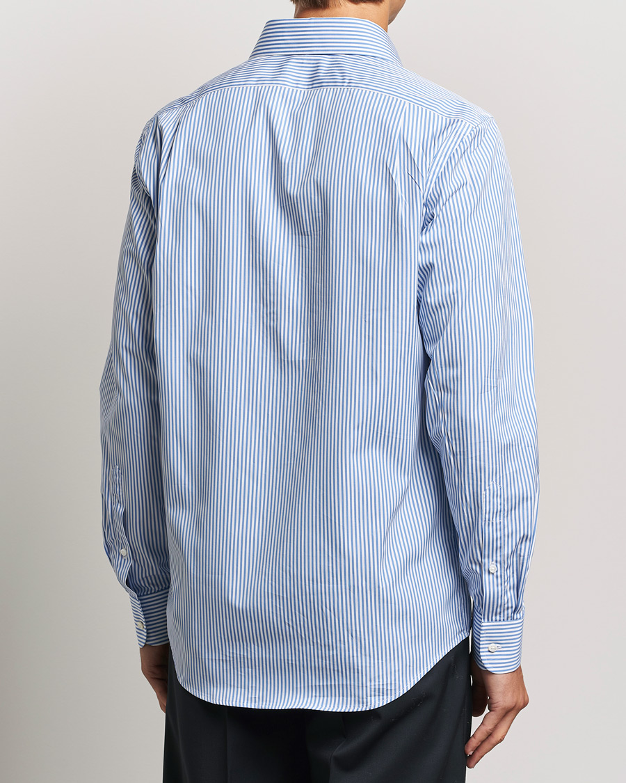 Men | Shirts | Ralph Lauren Purple Label | Pop Stripe Cotton Shirt Light Blue