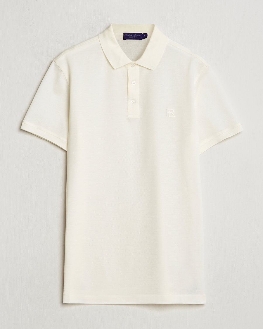 Men | Polo Shirts | Ralph Lauren Purple Label | Monogram Logo Polo Off White