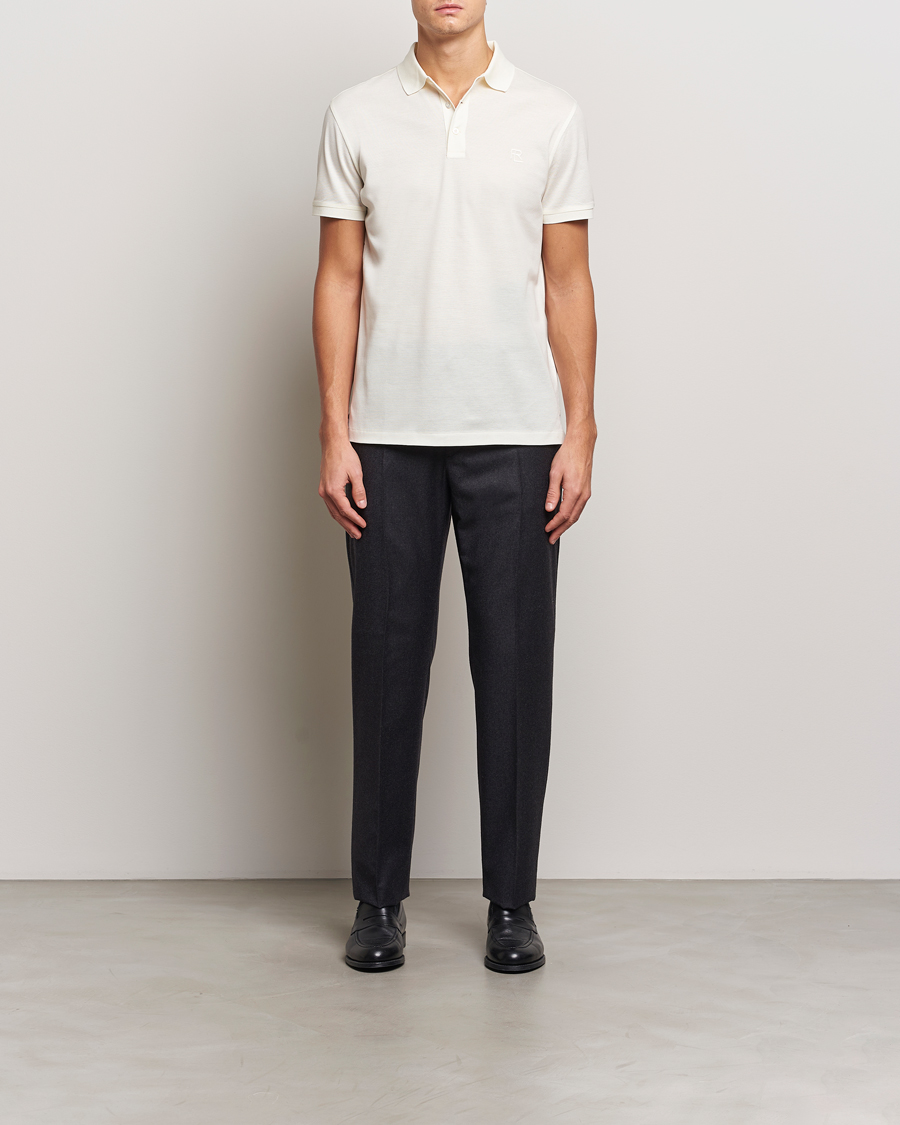 Men | Polo Shirts | Ralph Lauren Purple Label | Monogram Logo Polo Off White