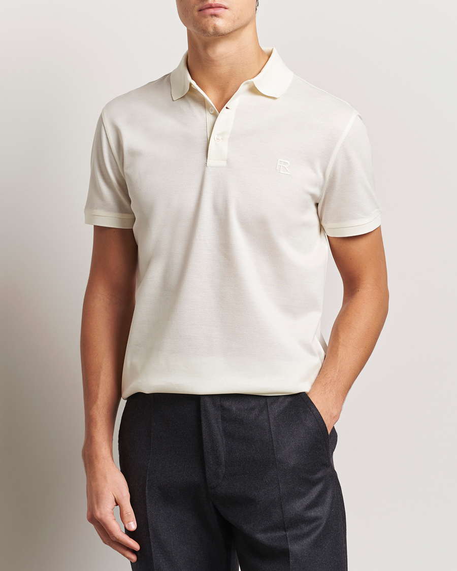 Men | Polo Shirts | Ralph Lauren Purple Label | Monogram Logo Polo Off White