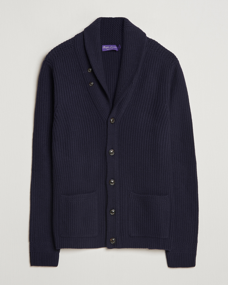 Men | Sweaters & Knitwear | Ralph Lauren Purple Label | Cashmere Shawl Cardigan Navy
