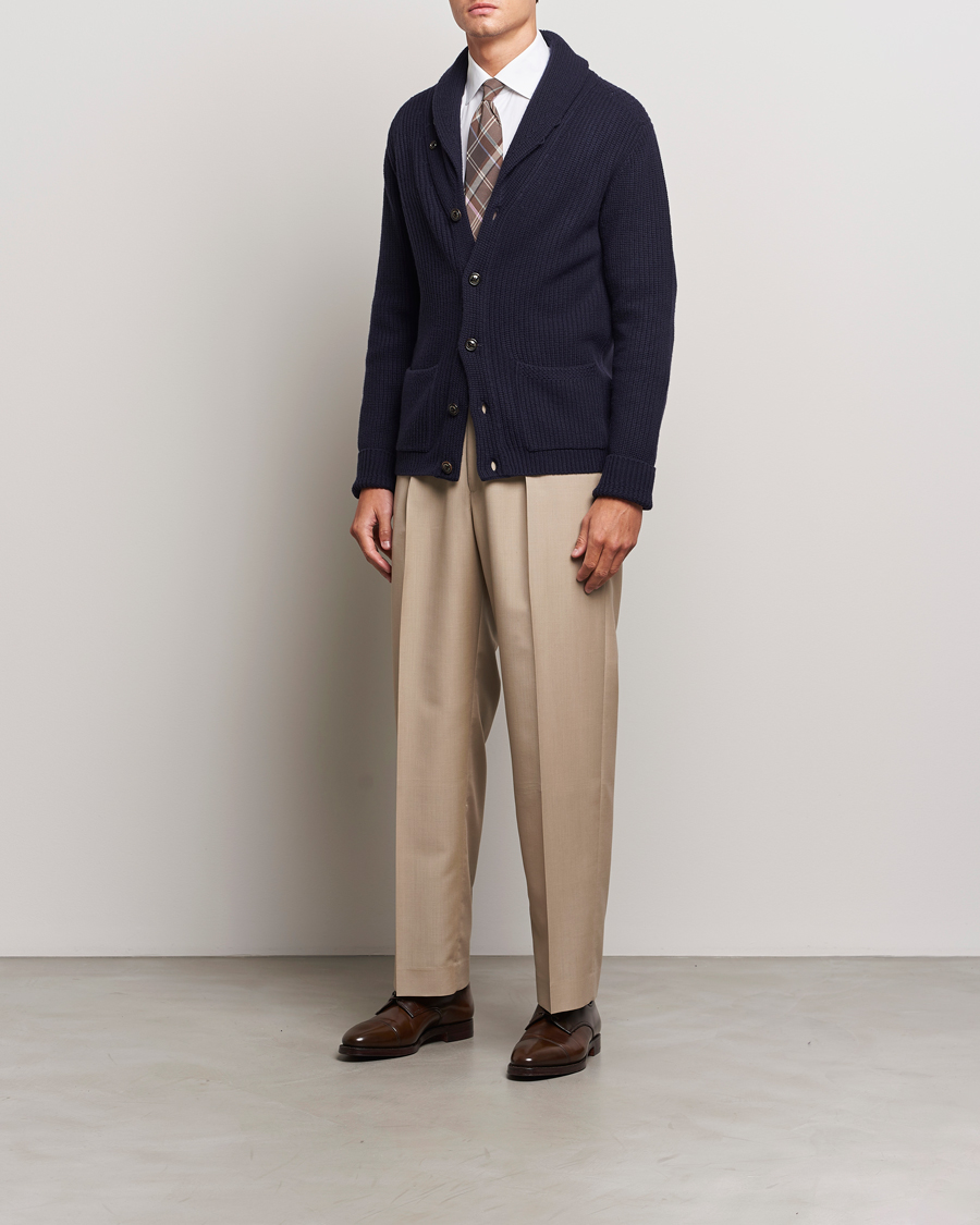 Men | Sweaters & Knitwear | Ralph Lauren Purple Label | Cashmere Shawl Cardigan Navy