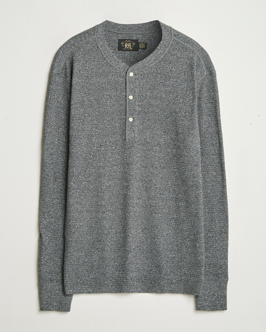 Men | Sweaters & Knitwear | RRL | Long Sleeve Henley Charcoal Heather