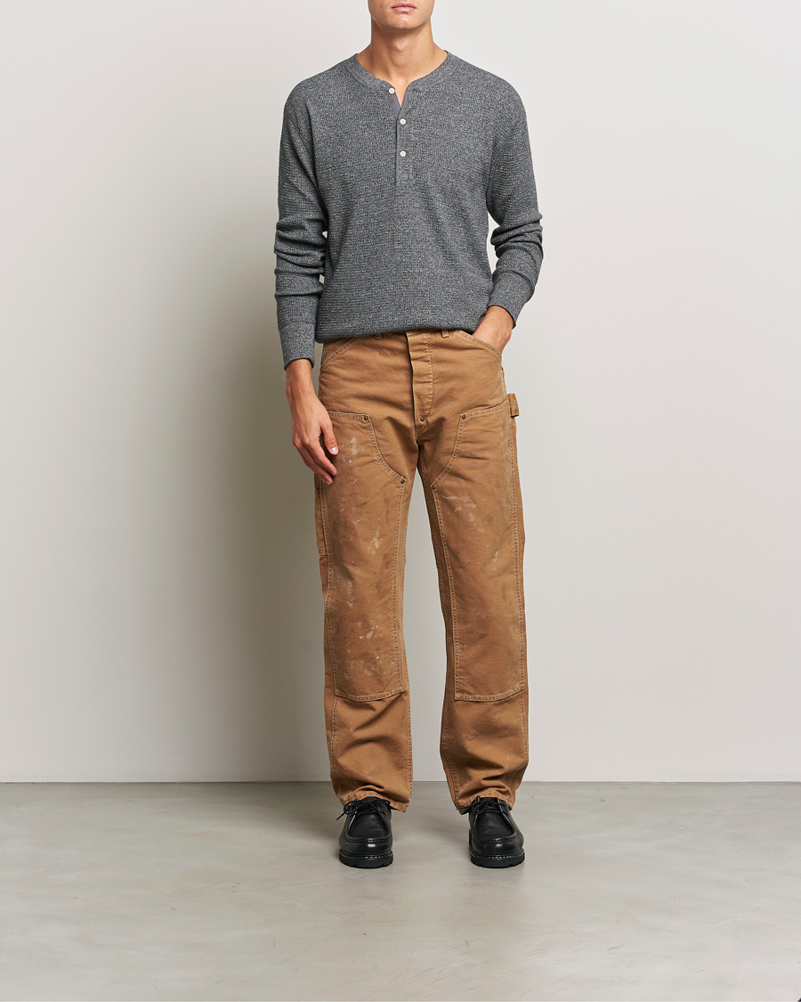 Men | Sweaters & Knitwear | RRL | Long Sleeve Henley Charcoal Heather