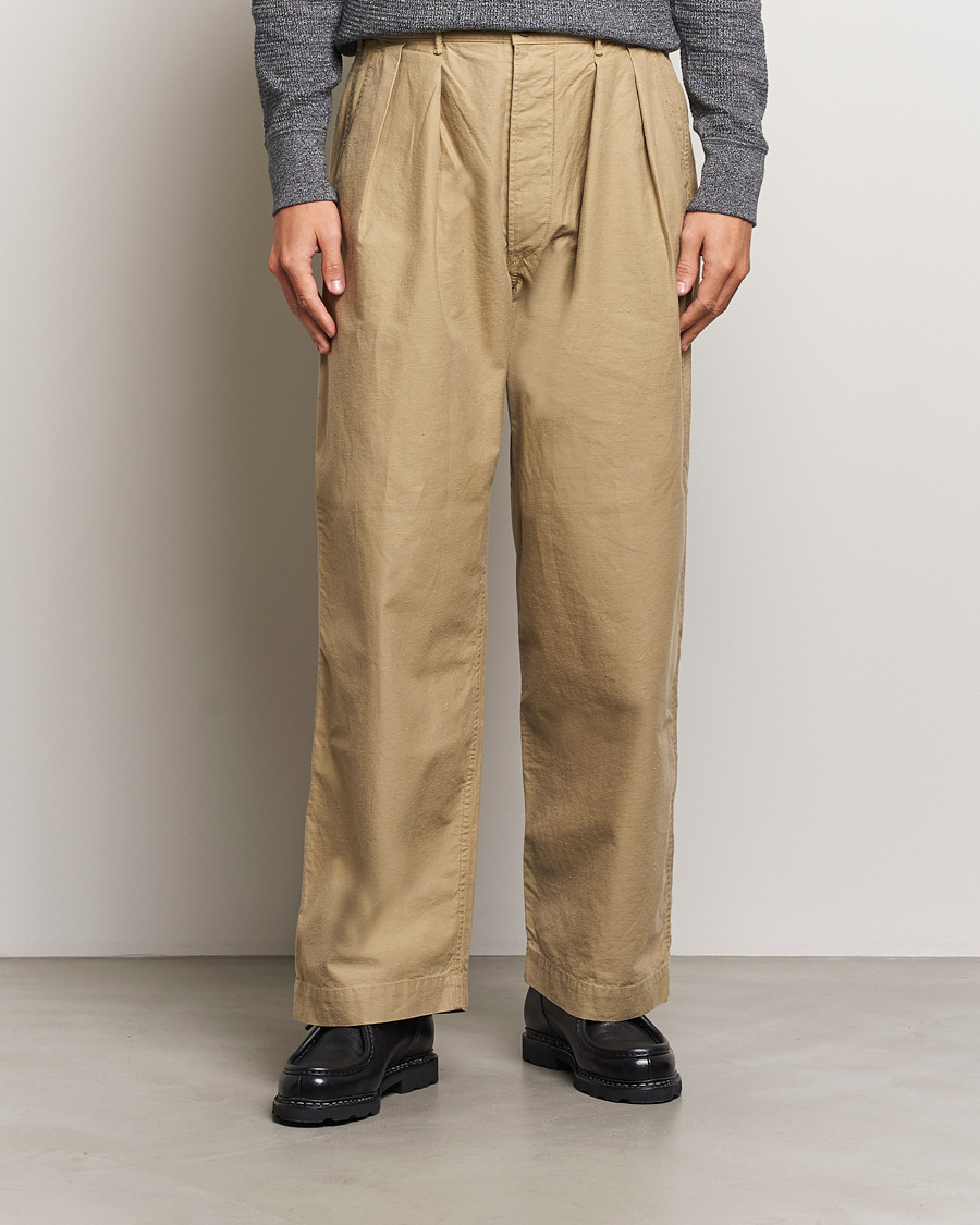 Men | Trousers | RRL | Hawkes Pleated Chinos Khaki