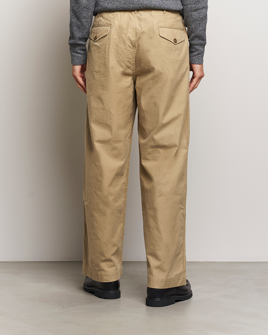 Men | Trousers | RRL | Hawkes Pleated Chinos Khaki