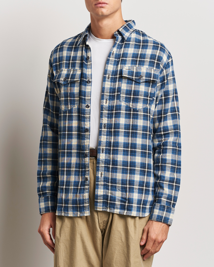 Men | Shirts | RRL | Herc Flannel Shirt Blue Check
