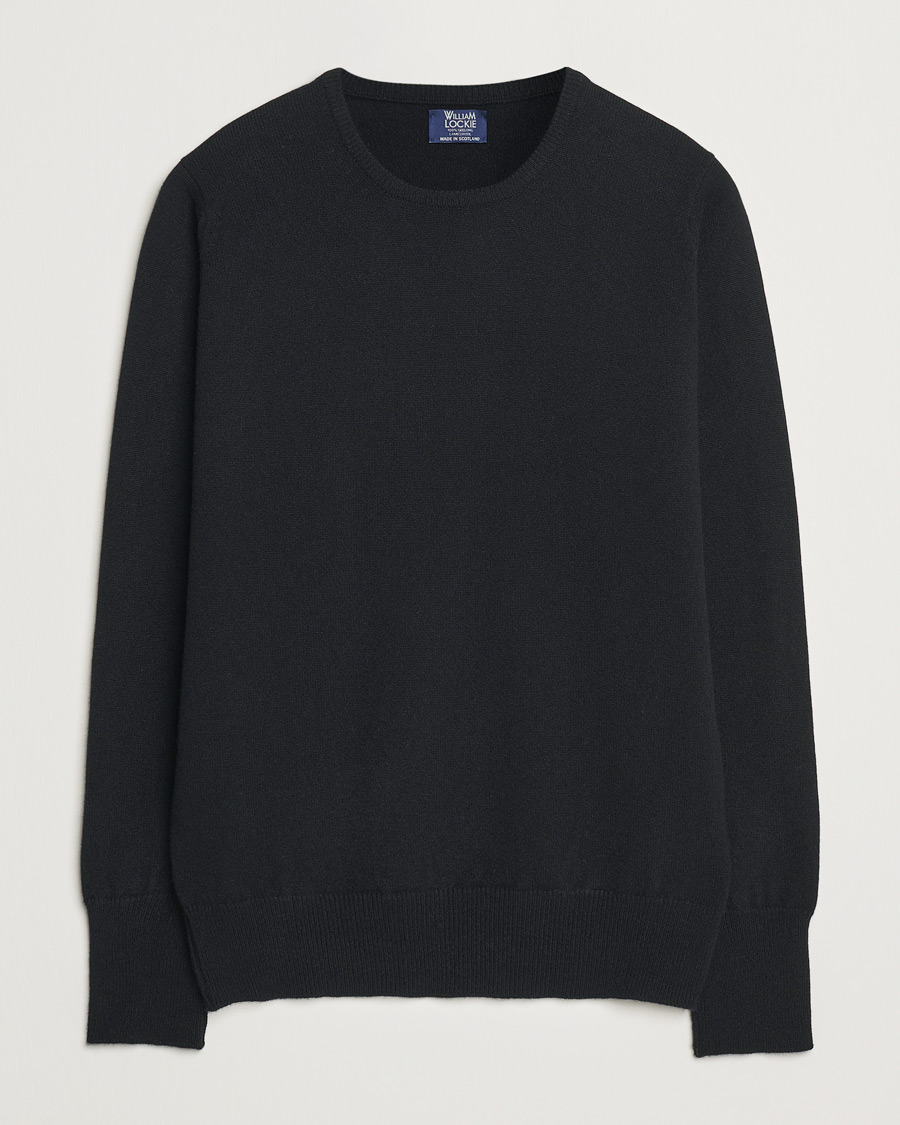 Men | Sweaters & Knitwear | William Lockie | Rob Lambswool Crewneck Black