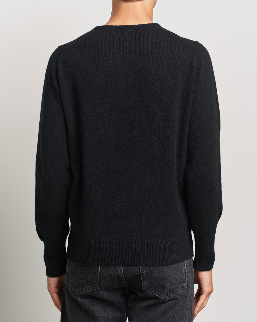 Men | Sweaters & Knitwear | William Lockie | Rob Lambswool Crewneck Black