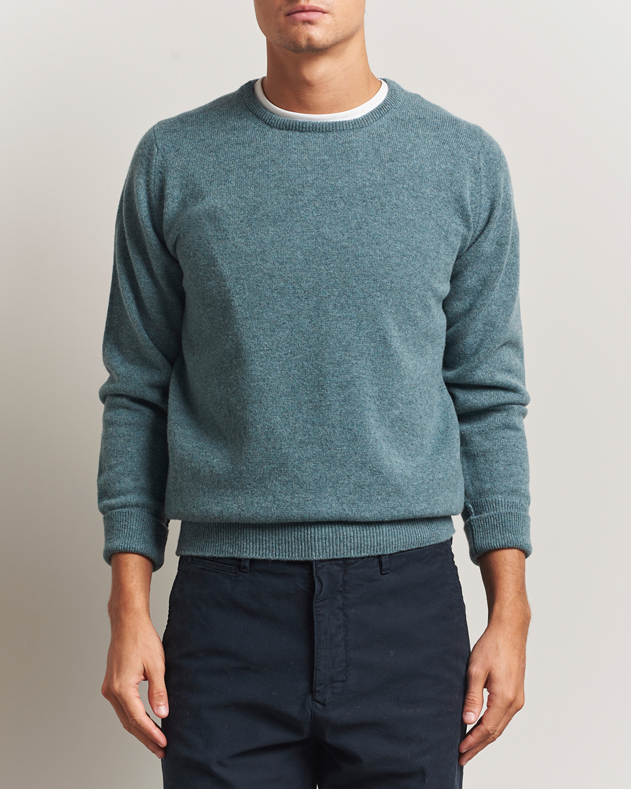 Men | Sweaters & Knitwear | William Lockie | Rob Lambswool Crewneck Caspian
