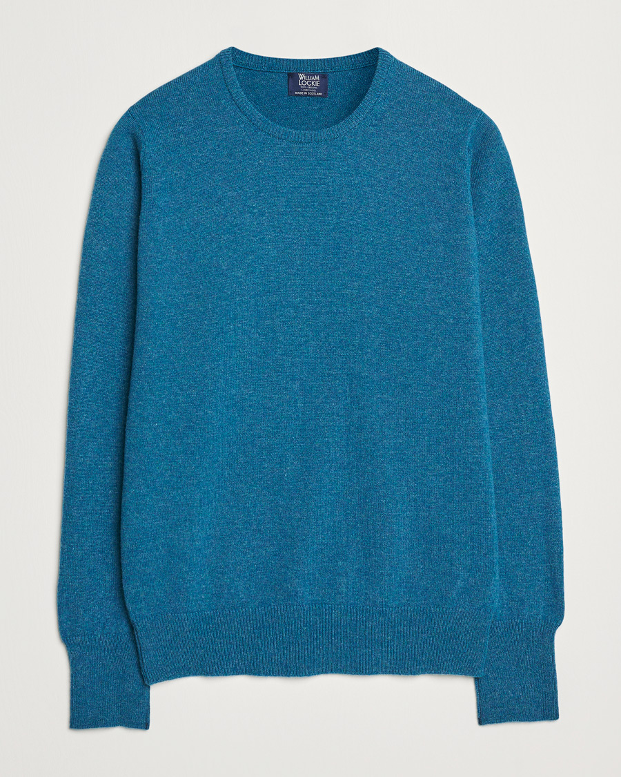 Men | Sweaters & Knitwear | William Lockie | Rob Lambswool Crewneck Mallard