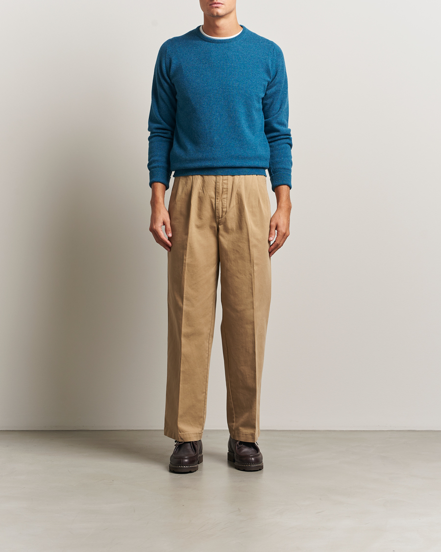 Men | Sweaters & Knitwear | William Lockie | Rob Lambswool Crewneck Mallard