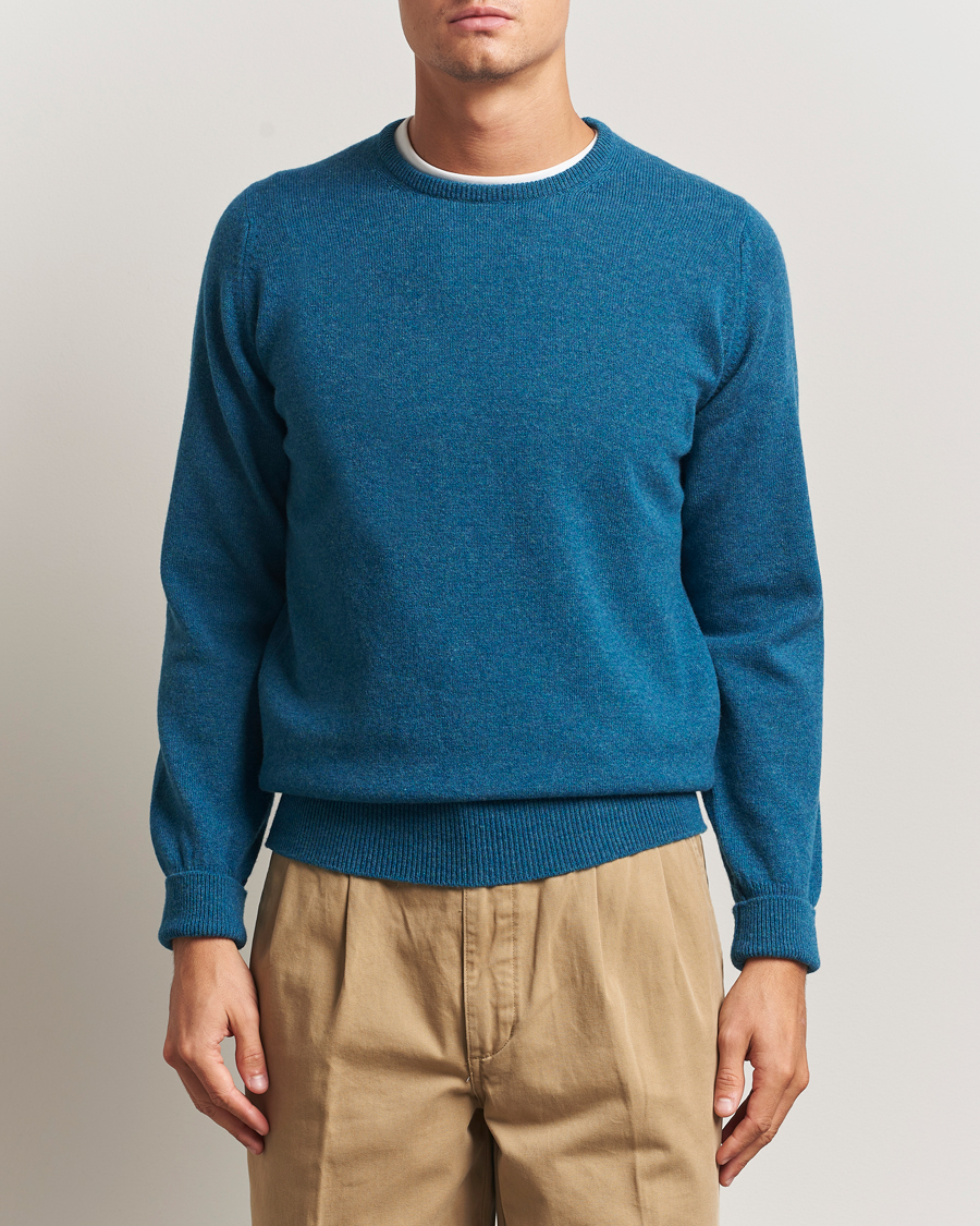 Men | Sweaters & Knitwear | William Lockie | Rob Lambswool Crewneck Mallard