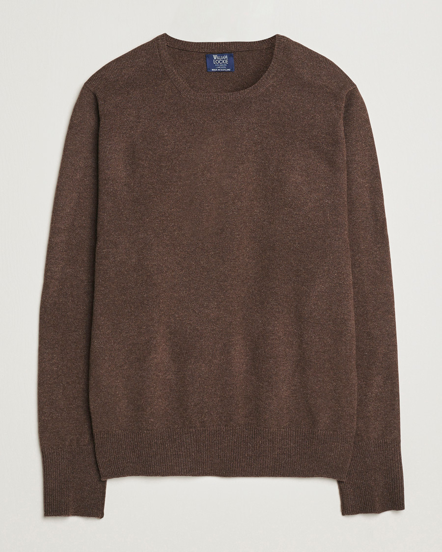 Men | Sweaters & Knitwear | William Lockie | Rob Lambswool Crewneck Mocha