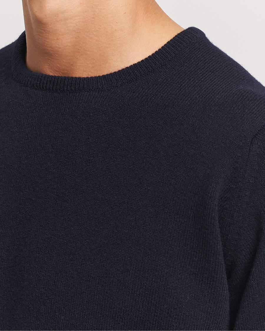 Men | Sweaters & Knitwear | William Lockie | Rob Lambswool Crewneck Navy