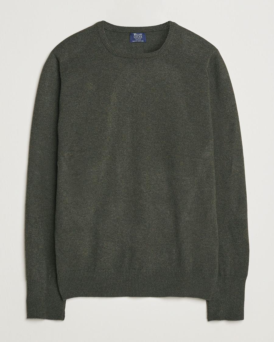 Men | Sweaters & Knitwear | William Lockie | Rob Lambswool Crewneck Seaweed