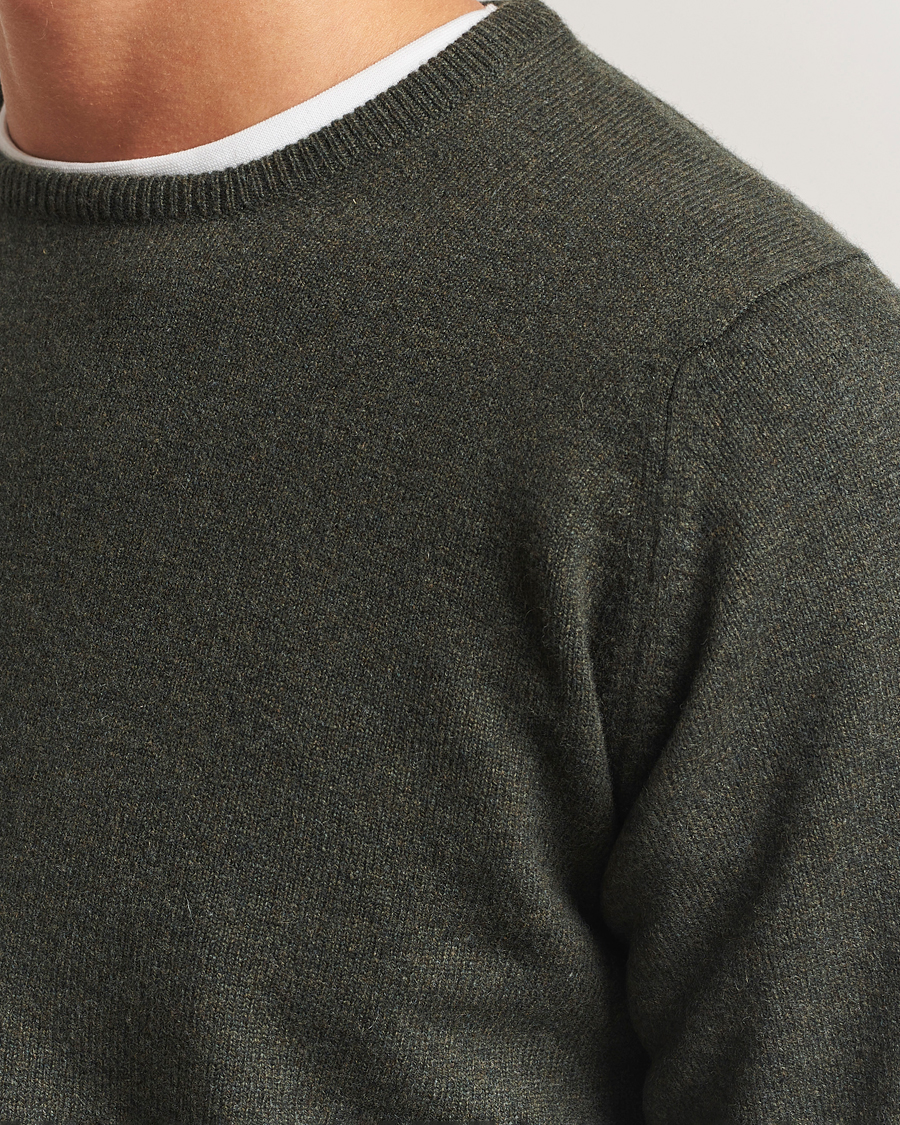 Men | Sweaters & Knitwear | William Lockie | Rob Lambswool Crewneck Seaweed