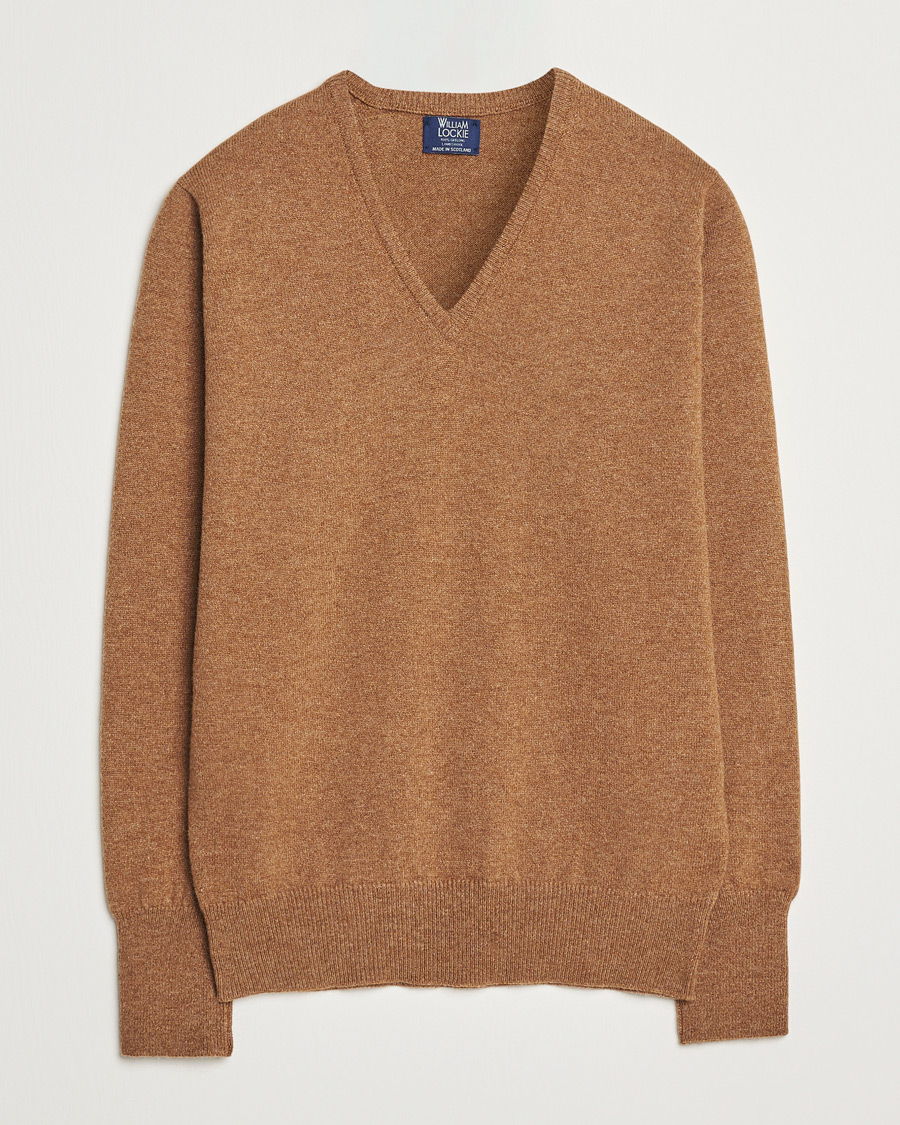 Men | Sweaters & Knitwear | William Lockie | Rob Lambswool V-Neck Savannah