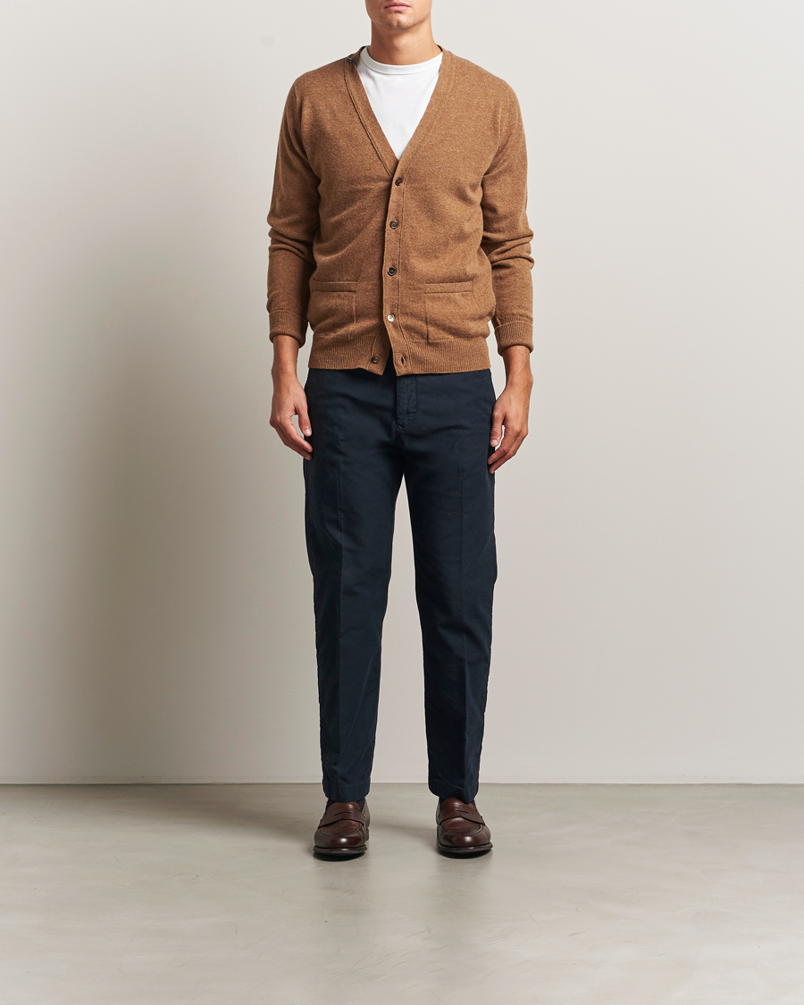 Men | Sweaters & Knitwear | William Lockie | Rob Lambswool Cardigan Driftwood