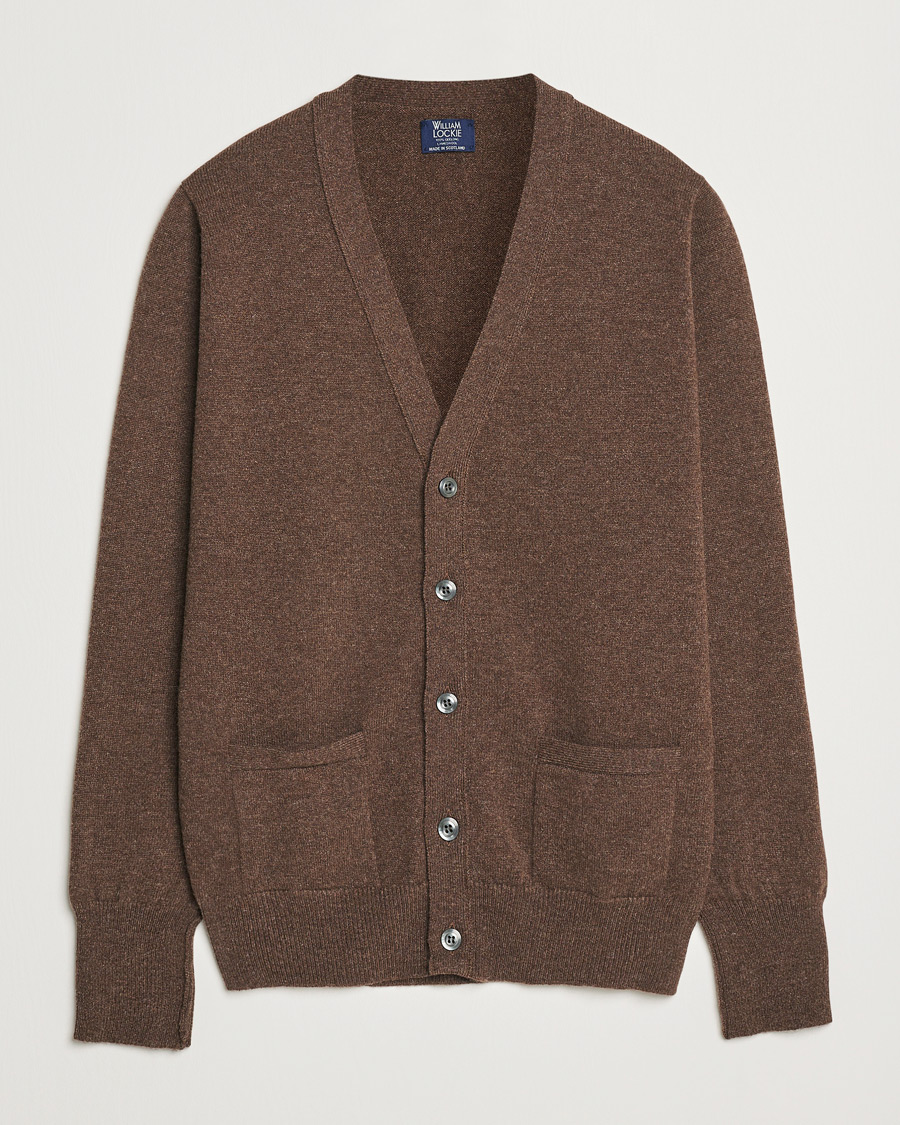 Men | Sweaters & Knitwear | William Lockie | Rob Lambswool Cardigan Mocha