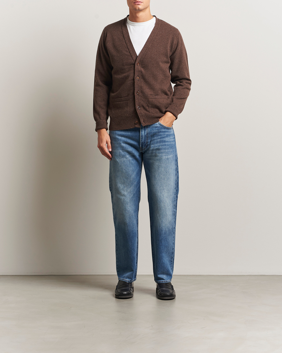 Men | Sweaters & Knitwear | William Lockie | Rob Lambswool Cardigan Mocha