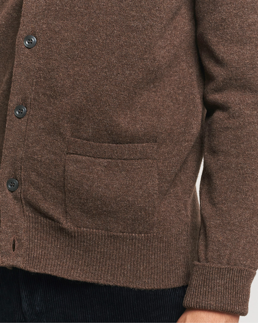 Men | Sweaters & Knitwear | William Lockie | Rob Lambswool Cardigan Mocha