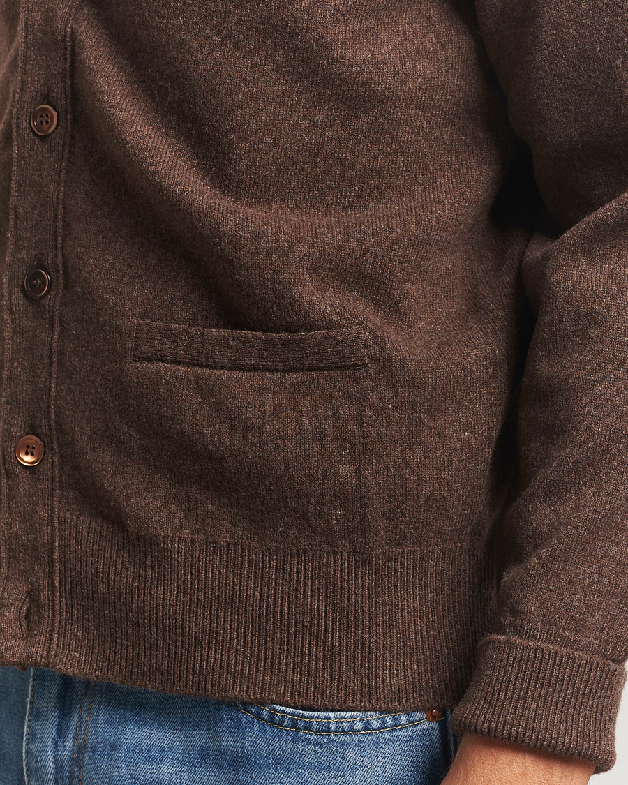 Men | Sweaters & Knitwear | William Lockie | Rob Lambswool Cardigan Mocha
