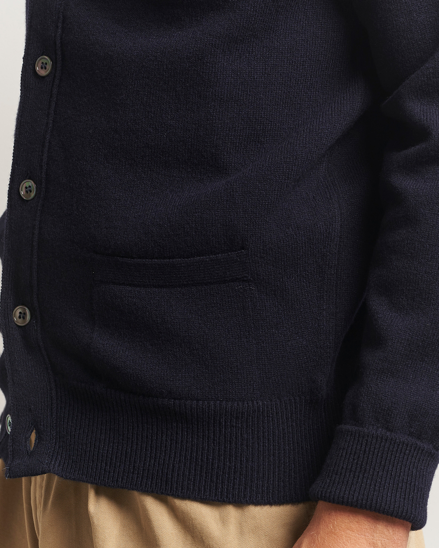 Men | Sweaters & Knitwear | William Lockie | Rob Lambswool Cardigan Navy