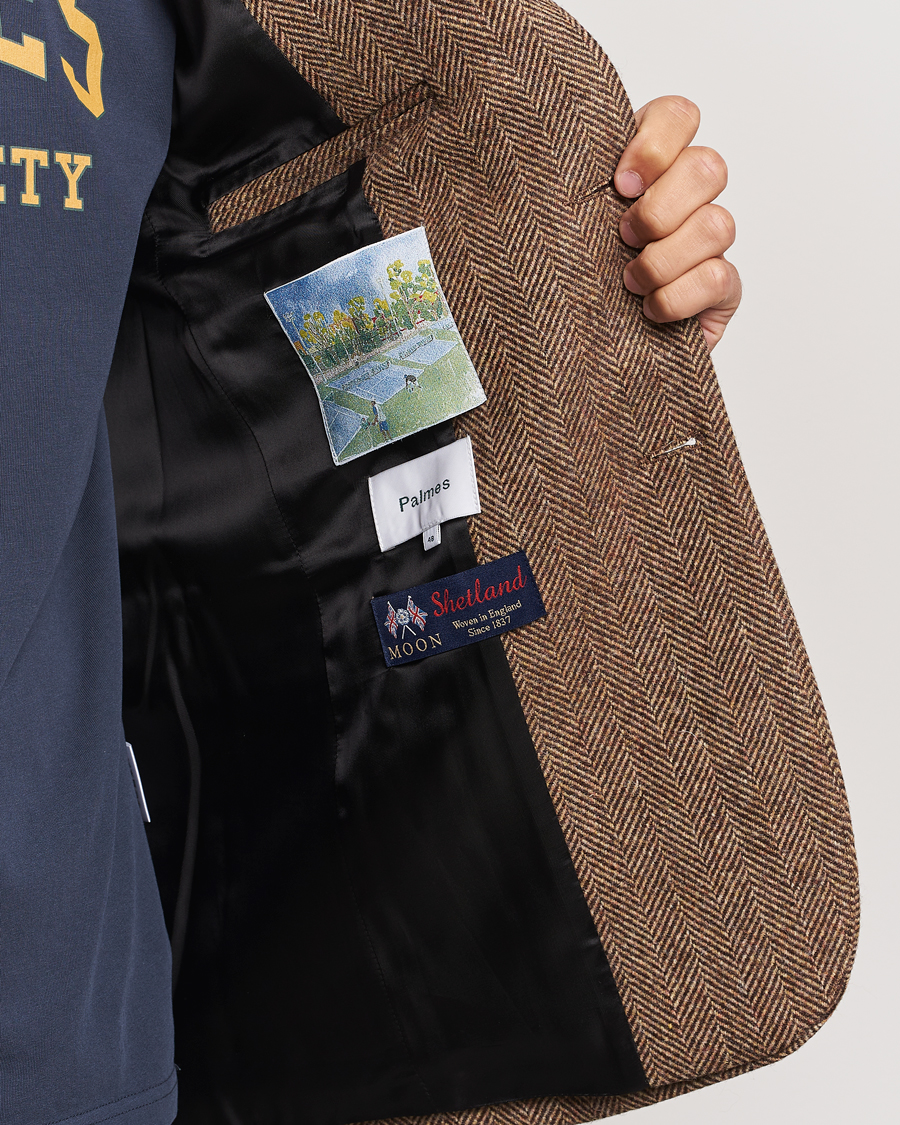 Men | Blazers | Palmes | Blaze Herringbone Wool Sport Coat Brown