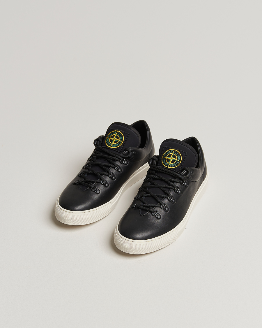 Men | Stone Island Leather Snekers Black | Stone Island | Leather Snekers Black