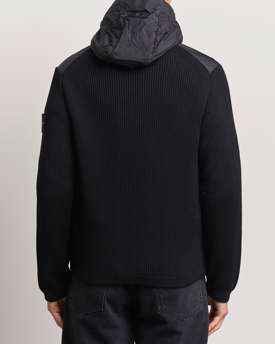 Men | Coats & Jackets | Stone Island | Crinkle Reps Hybrid Wool Jacket Black