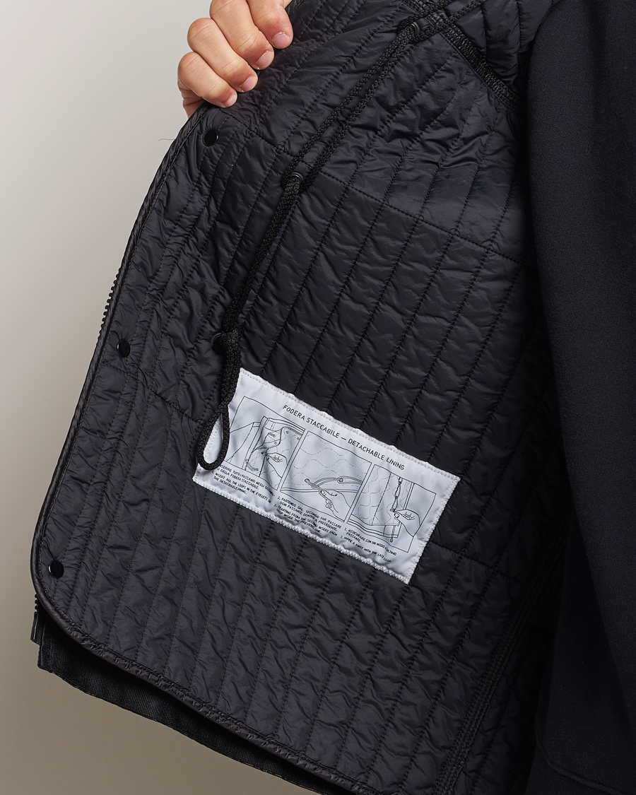 Men | Coats & Jackets | Stone Island | Glass Cover-TC Garment Dyed Detach Vest Jacket Black