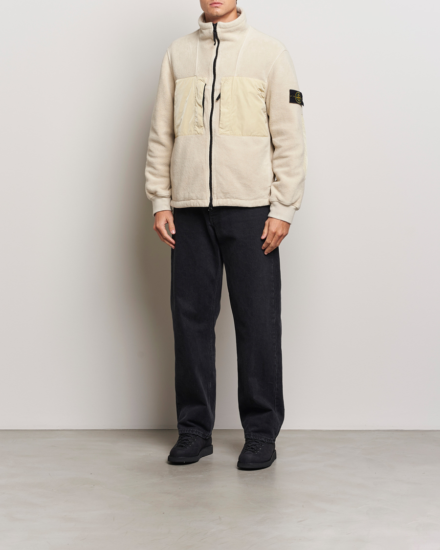 Men | Coats & Jackets | Stone Island | Nylon Cotton Fleece Jacket Plaster