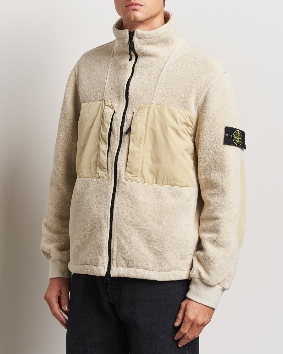 Men | Coats & Jackets | Stone Island | Nylon Cotton Fleece Jacket Plaster