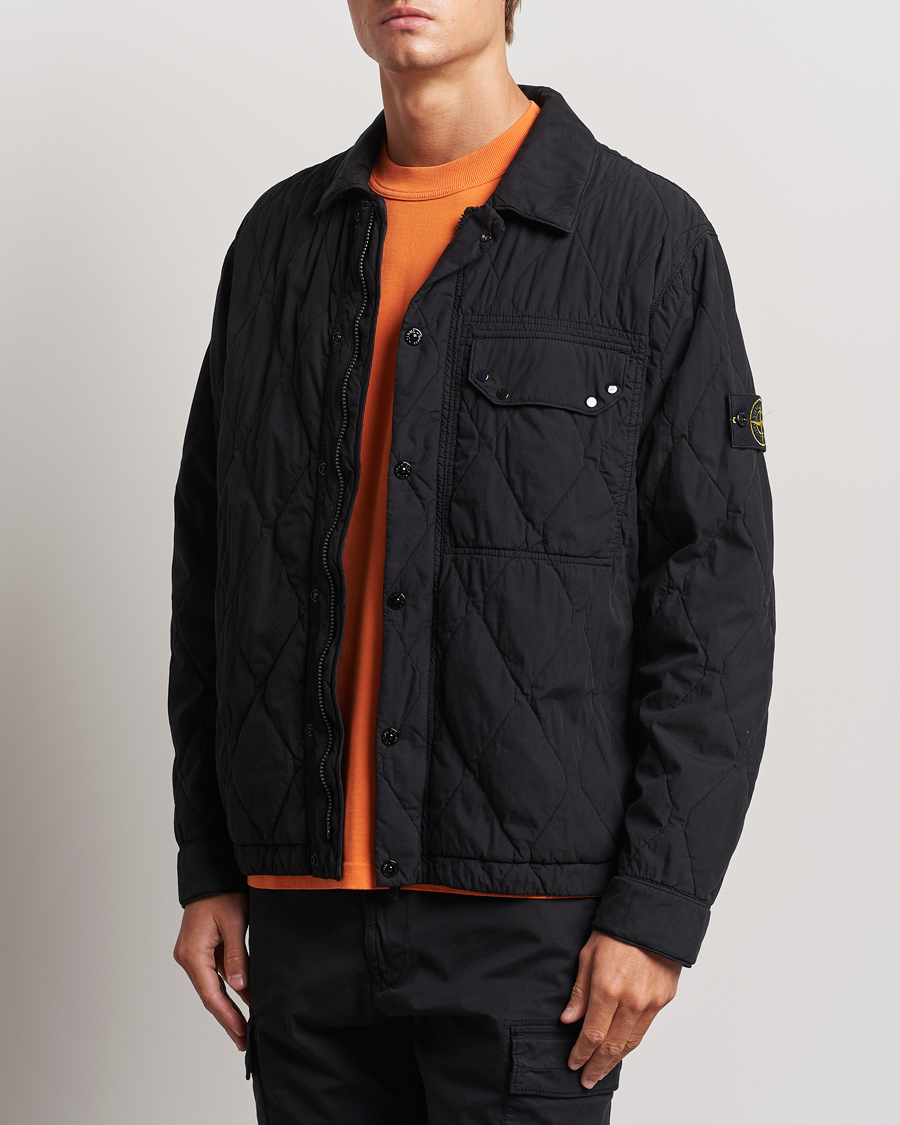 Men | Coats & Jackets | Stone Island | 50 Fili Quilted-TC Garment Dyed Jacket Black