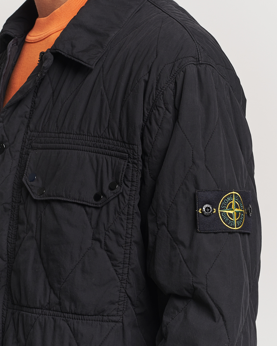 Men | Coats & Jackets | Stone Island | 50 Fili Quilted-TC Garment Dyed Jacket Black
