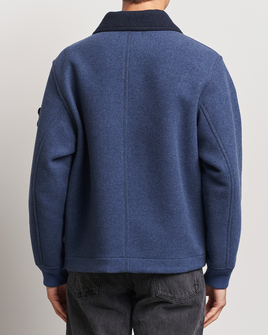 Men | Coats & Jackets | Stone Island | Panno Speciale Wool Nylon Jacket Royal Blue