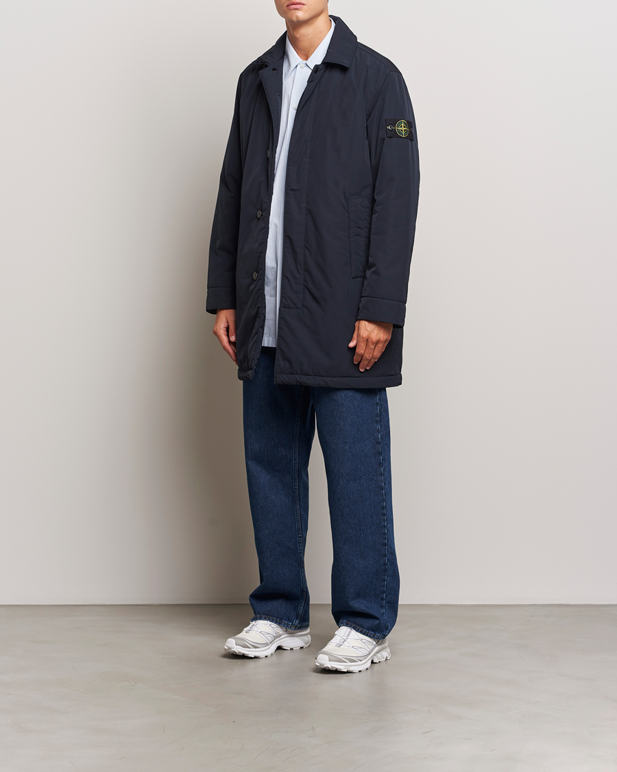 Men | Coats & Jackets | Stone Island | Micro Twill Padded Coat Navy Blue