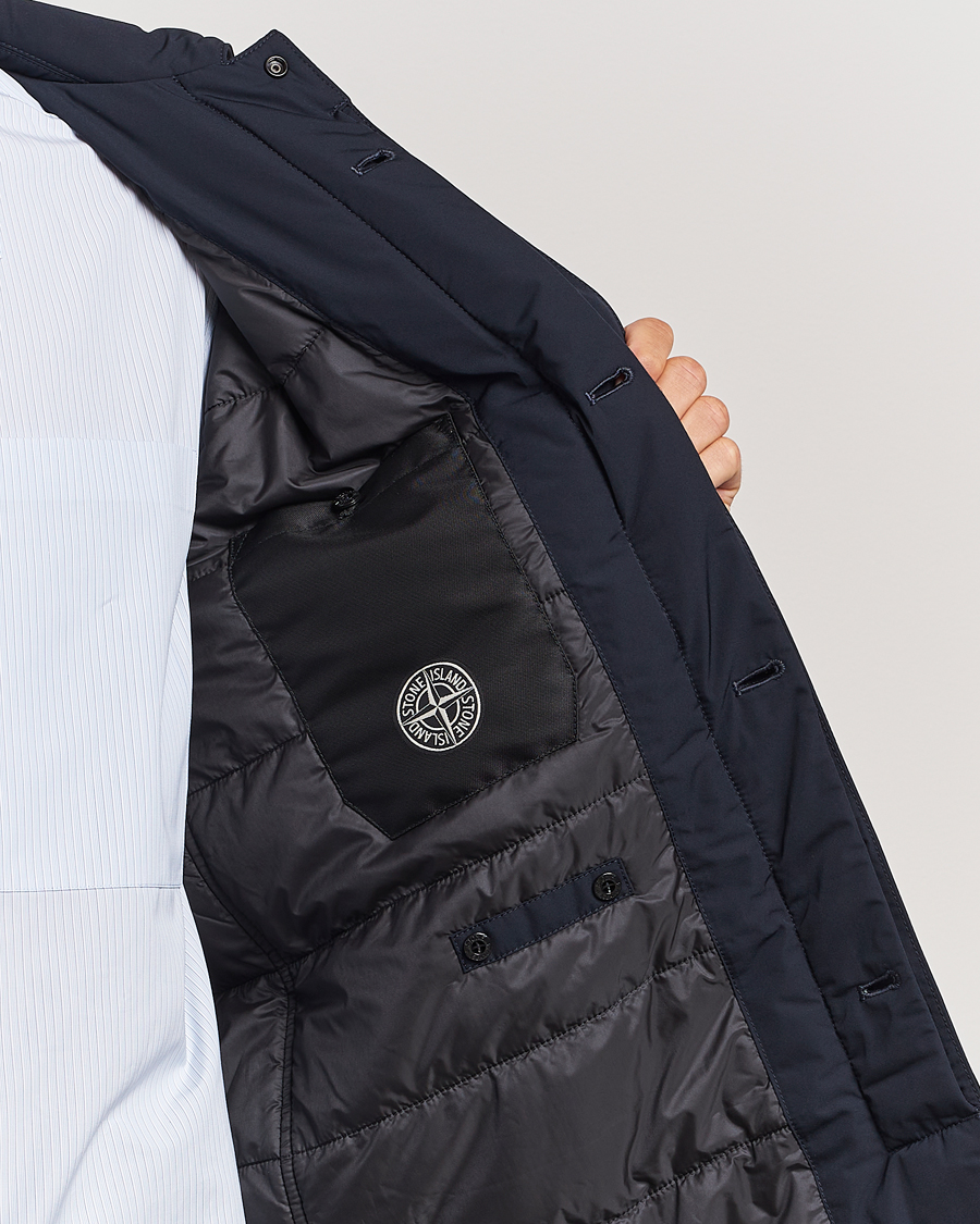 Men | Coats & Jackets | Stone Island | Micro Twill Padded Coat Navy Blue