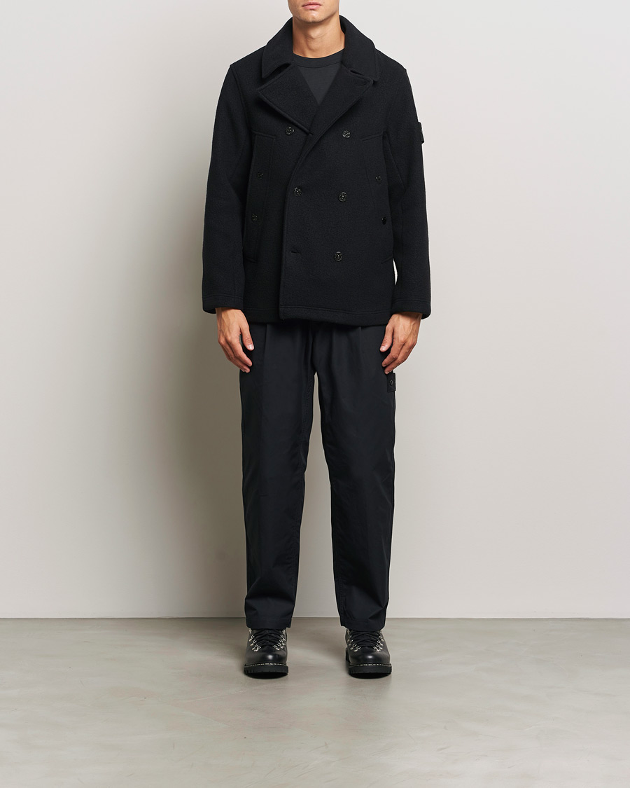 Men | Coats & Jackets | Stone Island | Ghost Wool/Cashmere Peacoat Black
