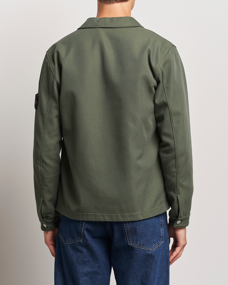 Men | Shirts | Stone Island | Cotton Nylon Zip Overshirt Musk