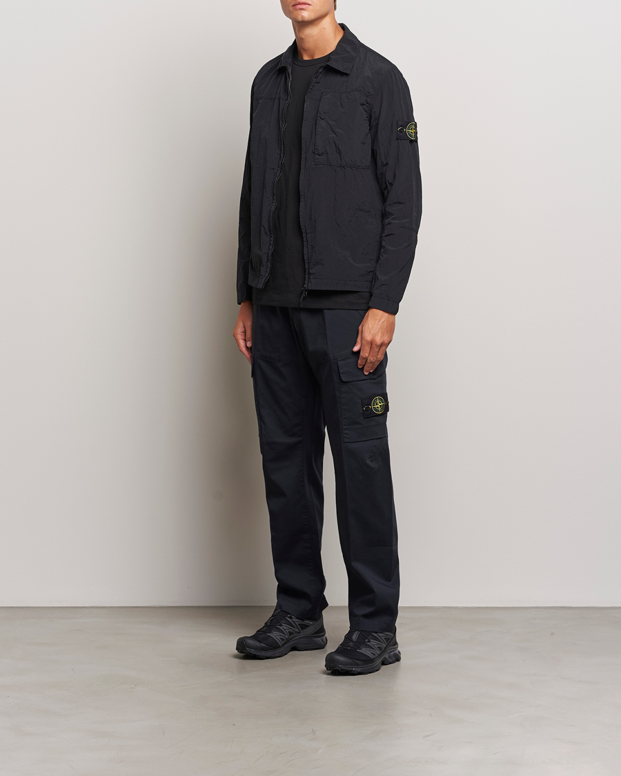 Men | Shirts | Stone Island | Nylon Metal Zip Overshirt Black