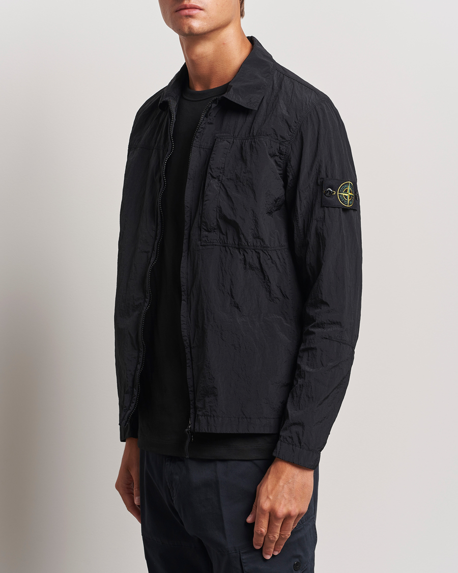 Men | Shirts | Stone Island | Nylon Metal Zip Overshirt Black