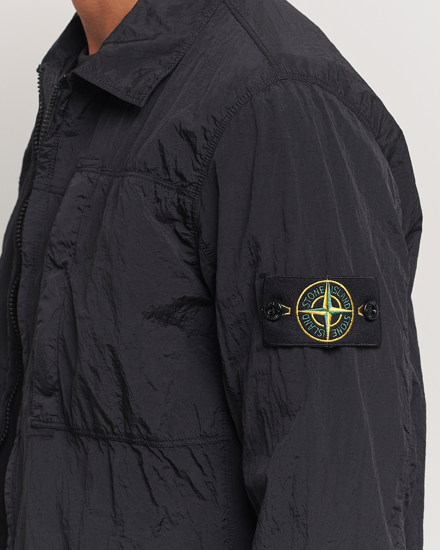 Men | Shirts | Stone Island | Nylon Metal Zip Overshirt Black