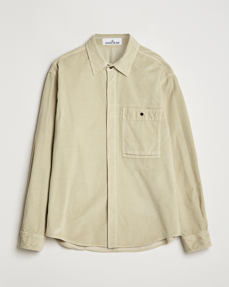 Men | Shirts | Stone Island | Cotton Cord Overshirt Plaster