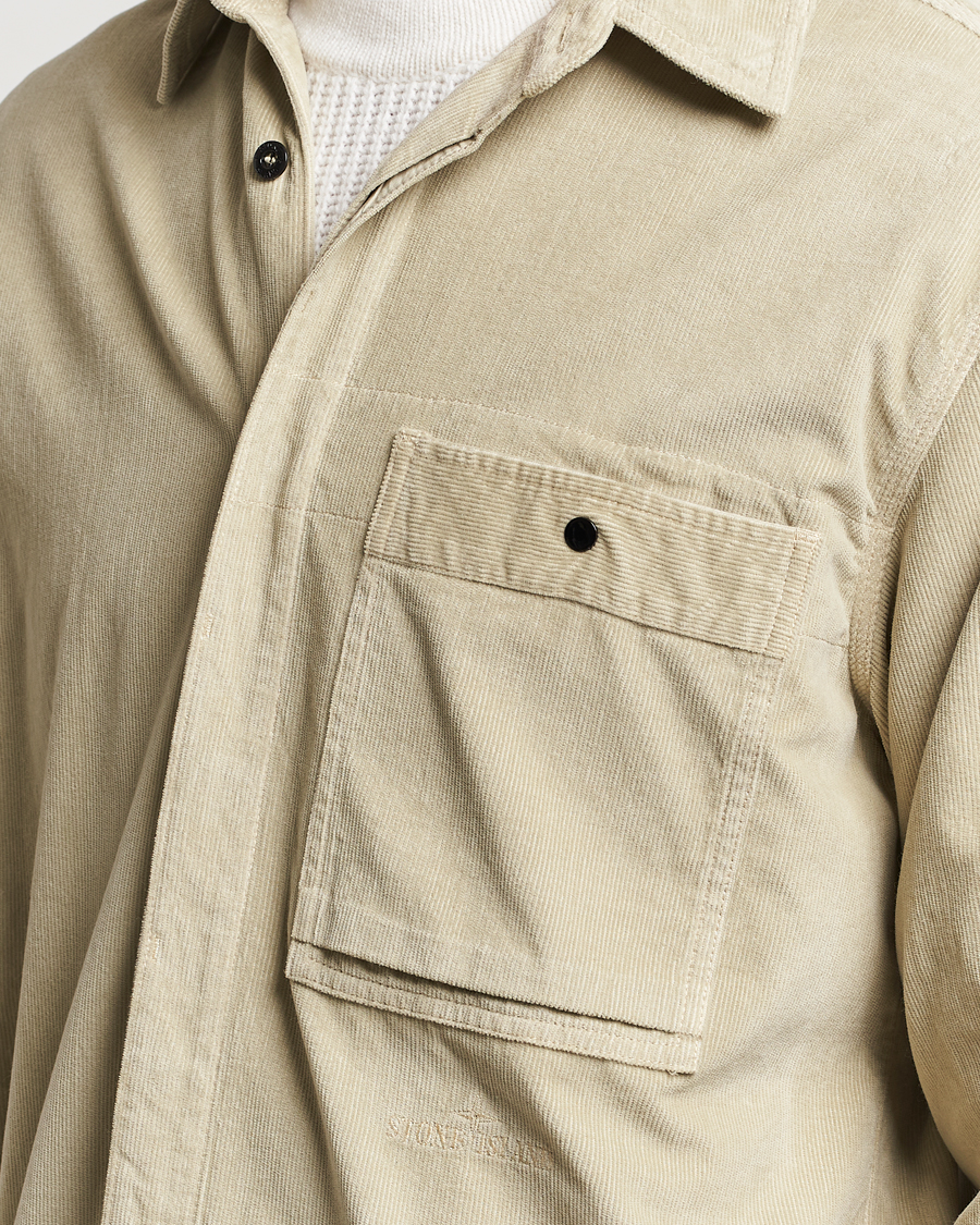 Men | Shirts | Stone Island | Cotton Cord Overshirt Plaster